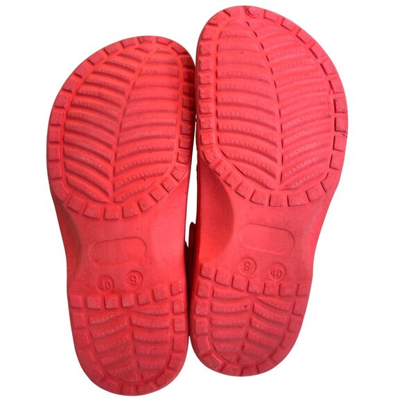 Red Clogs Garden Slip-On Water Beach Shoes Classic Unisex Size 9 Lightweight - Picture 4 of 11